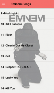 اسکرین شات برنامه Eminem Songs Offline(50 songs) 2