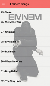 اسکرین شات برنامه Eminem Songs Offline(50 songs) 4