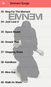 اسکرین شات برنامه Eminem Songs Offline(50 songs) 5