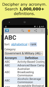 اسکرین شات برنامه Acronyms and Abbreviations 1