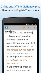 اسکرین شات برنامه French Dictionary & Thesaurus 1
