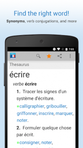 اسکرین شات برنامه French Dictionary & Thesaurus 3