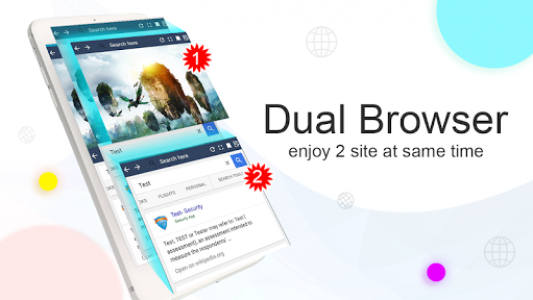 اسکرین شات برنامه Dual Browser: Fast Secure Split Screen Browser 1