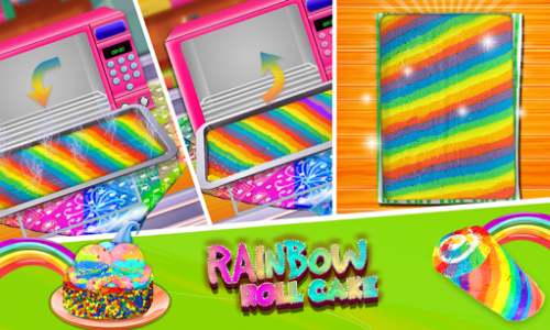 اسکرین شات بازی Rainbow Swiss Roll Cake Maker! New Cooking Game 3