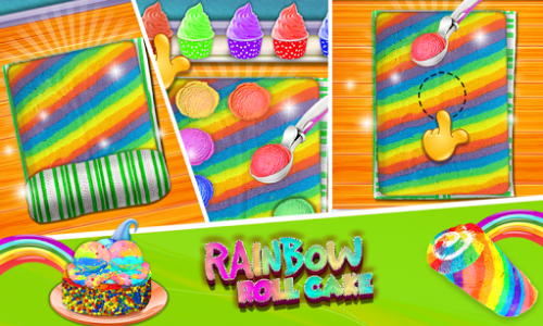 اسکرین شات بازی Rainbow Swiss Roll Cake Maker! New Cooking Game 4