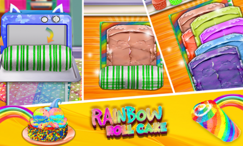 اسکرین شات بازی Rainbow Swiss Roll Cake Maker! New Cooking Game 5