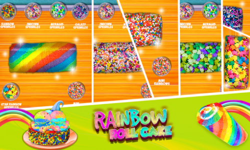 اسکرین شات بازی Rainbow Swiss Roll Cake Maker! New Cooking Game 6
