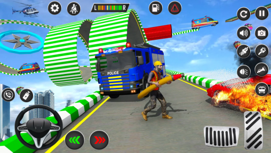 اسکرین شات بازی American Fire Truck Stunt Game 3
