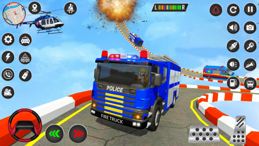 اسکرین شات بازی American Fire Truck Stunt Game 2