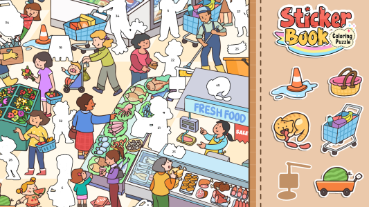 اسکرین شات 6 بازی Sticker Book: Coloring Puzzle
