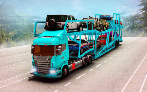 اسکرین شات برنامه US Car Transporter Trailer Truck: New Parking Game 1
