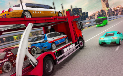 اسکرین شات برنامه US Car Transporter Trailer Truck: New Parking Game 2
