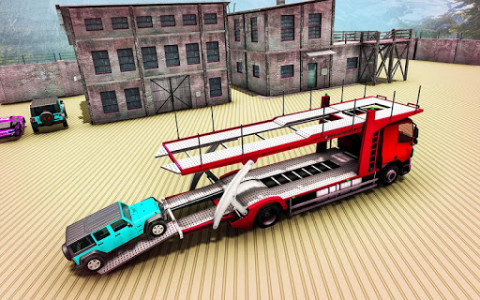اسکرین شات برنامه US Car Transporter Trailer Truck: New Parking Game 8