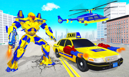 اسکرین شات 1 بازی Taxi Helicopter Car Robot Game