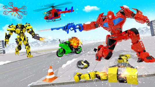 اسکرین شات 3 بازی Snow Bike Transform Robot Game