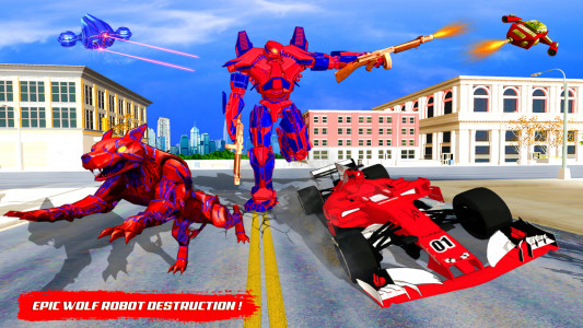اسکرین شات بازی Wolf Robot Car Transform Game 8