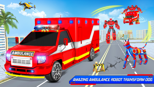 اسکرین شات بازی Ambulance Dog Robot Car Game 8