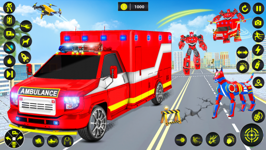 اسکرین شات بازی Ambulance Dog Robot Car Game 8