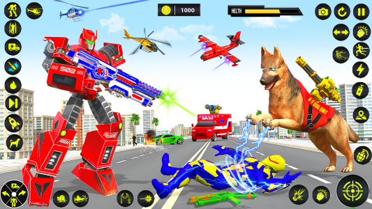 اسکرین شات بازی Ambulance Dog Robot Car Game 5