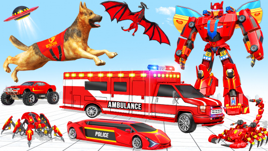 اسکرین شات بازی Ambulance Dog Robot Car Game 1