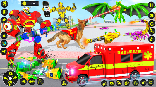 اسکرین شات بازی Ambulance Dog Robot Car Game 4
