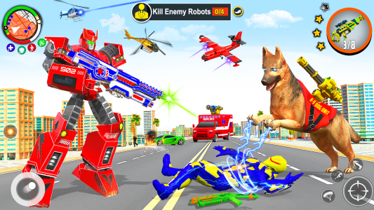 اسکرین شات بازی Ambulance Dog Robot Car Game 5