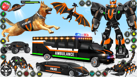 اسکرین شات بازی Ambulance Dog Robot Car Game 1
