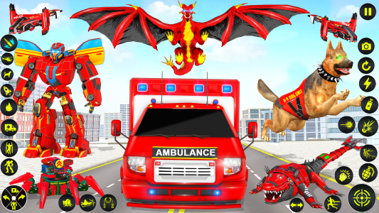 اسکرین شات بازی Ambulance Dog Robot Car Game 2