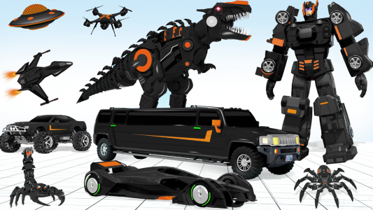 اسکرین شات بازی Limo Car Dino Robot Car Game 1
