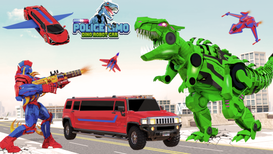 اسکرین شات 5 بازی Limo Car Dino Robot Car Game