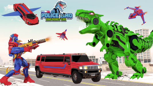 اسکرین شات بازی Limo Car Dino Robot Car Game 5