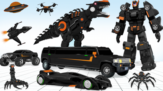 اسکرین شات 1 بازی Limo Car Dino Robot Car Game