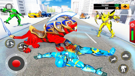 اسکرین شات 7 برنامه Army Tank Lion Robot Car Games