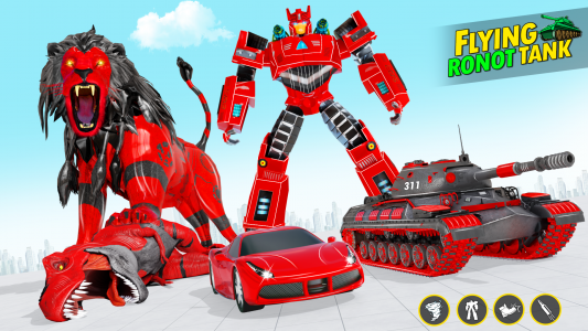 اسکرین شات برنامه Army Tank Lion Robot Car Games 2