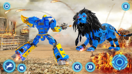 اسکرین شات 3 برنامه Army Tank Lion Robot Car Games