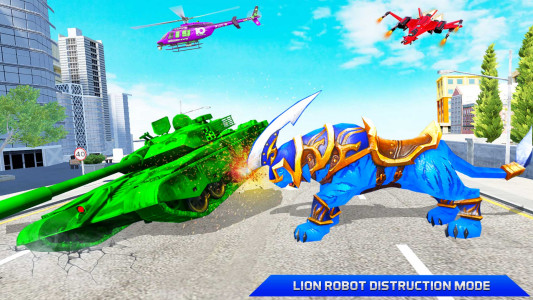 اسکرین شات 6 برنامه Army Tank Lion Robot Car Games