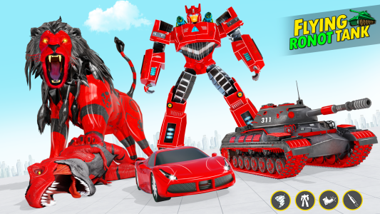 اسکرین شات 2 برنامه Army Tank Lion Robot Car Games