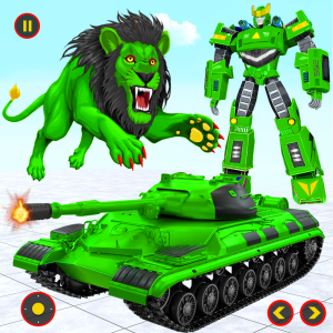اسکرین شات 1 برنامه Army Tank Lion Robot Car Games
