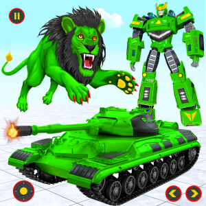 اسکرین شات برنامه Army Tank Lion Robot Car Games 1