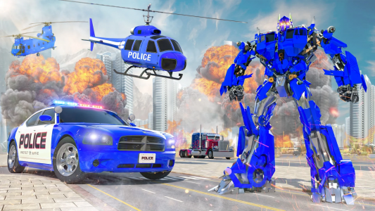 اسکرین شات برنامه Flying Police Robot Hero Games 2