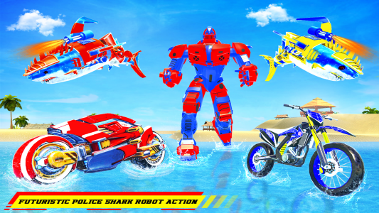 اسکرین شات بازی Shark Robot Transform Bike War 3