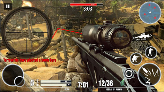 اسکرین شات بازی Desert Sniper 3D : Free Offline War Shooting Games 1