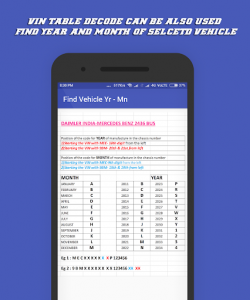 اسکرین شات برنامه Find Year and Month of Vehicle 5
