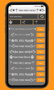 اسکرین شات برنامه Fire Free Nickname Generator 5