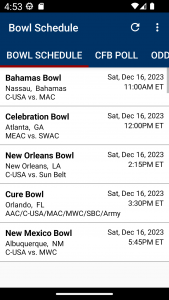 اسکرین شات 2 برنامه College Football Bowl Schedule