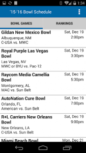 اسکرین شات برنامه College Football Bowl Schedule 3