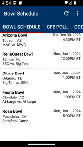 اسکرین شات 1 برنامه College Football Bowl Schedule