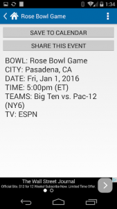 اسکرین شات برنامه College Football Bowl Schedule 2