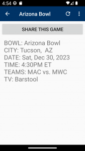 اسکرین شات 6 برنامه College Football Bowl Schedule