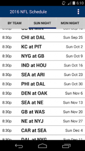 اسکرین شات برنامه 2020 Football Schedule (NFL) 2